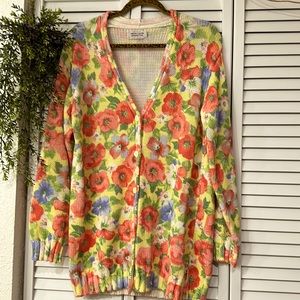 United Colors of Benetton Floral V-Neck Cardigan Sweater